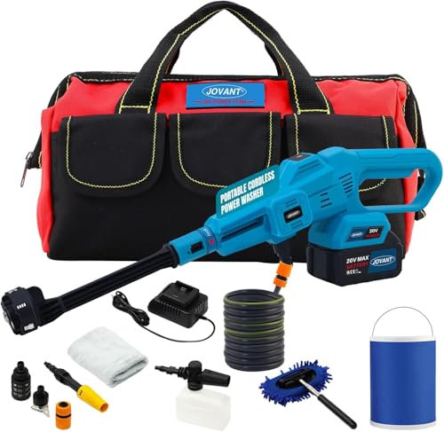 Cordless Pressure Washer, Portable Power Cleaner, 750PSI High Pressure Water, 3 Speed, 6-in-1 Nozzle Handheld Pressure Washer for Car, Home, Garden Cleaning (1 Battery)