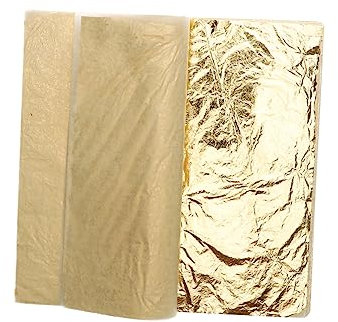 COHEALI 300 Blatt Gold Blatt Goldfolienpapier Blattimitation Gold Wand Dekoration metallische Blattflocken bildrahmen Art Decor Nachahmung von Blattgold gefälschtes Blattgold Golden