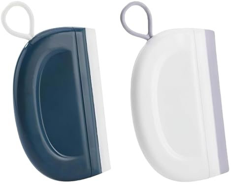 Xiciki Mini tergivetro con striscia TPR, raschietto silicone e ganci plastica per pulizia multiuso su vetro, finestre, doccia, auto, bagno, cucina (2 pezzi)