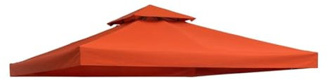 Metal Pavilion Canopy Replacement Rust Red Garden Gazebo Tent with UV Protection and Polyester Cover 3x3m