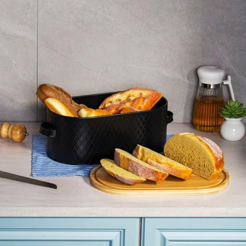 Boîte à pain avec planche à découper, boîte à pain rustique, boîte à pain vintage pour comptoir de cuisine, assurez-vous que les rouleaux à pain restent frais