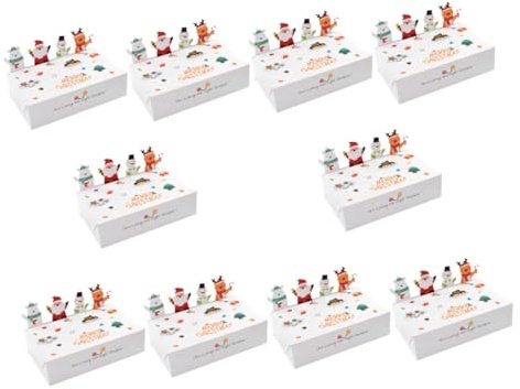 Amosfun 10stücke Weihnachtssüßigkeitenboxen aus Papier mit Festlichen Motiven Robust und Reißfest für Verpacken von Süßigkeiten Keksen und Pralinen zu Weihnachten Feiertagen und Geburtstag