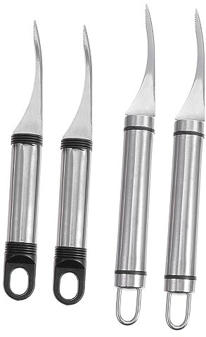 ULTECHNOVO Acier Inoxydable Outils à Déveiner Les Crevettes pour Ouvrir la Carapace, Lot de 4 Éplucheur Pratique, la Cuisine