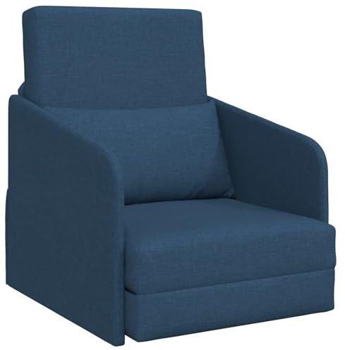 vidaXL Sofa Bett Blau 65 x 80 x 83 cm Stoff, Eleganter Akzentstuhl, rechteckig, moderner Stil, fleckenresistent, gepolstert, einzigartiges Wohnmöbel