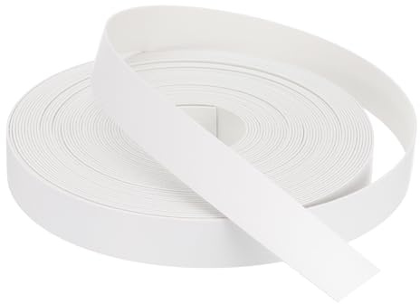 QUARKZMAN Bande de Chant 15 Mètre x 22mm, Bande Bordure Meuble Masquage Préencollé en PVC, Placage Contreplaqué Flexible avec Adhésif Thermofusible pour Bords Meuble Étagère Panneaux, Blanc