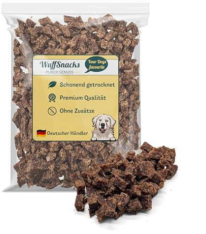 Getreidefreie Hunde Leckerlis vom Rind | 1000g | Trainingssnacks hypoallergen | 100% natürliche & zuckerfrei Trainingshappen | Leckereien für Hunde | Leckerli Hund | Dog Treats von WuffSnacks