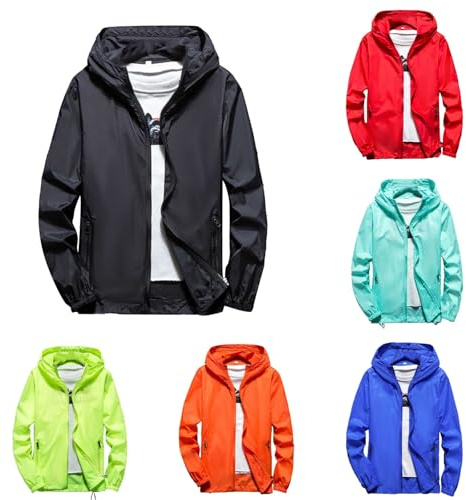 Coupe Vent Femme Impermeable Veste Coupe Vent De Pluie Avec Capuche Légère Séchage Rapide Couleur Unie Léger Manteau de Pluie Sport Montagne Fermeture éclair Fine Respirant Veste Pour Les Voyages