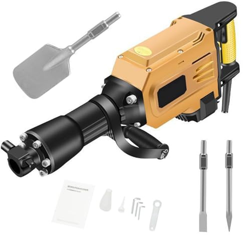 Martello Demolitore Elettrico Da 1700 W, Con Vanga Per Argilla/scalpello A Punta/scalpello Piatto, Per Scavi, Scheggiature, Fori Di Rottura, Impugnatura Antivibrante
