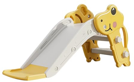 Glissière Pliante en Plastique pour Tout-Petits, Structure Stable, Protection fiable, Toboggan grimpeur pour Enfants, Usage intérieur et Domestique (Jaune)