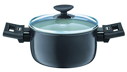 Berndes Alu Specials Smart Kochtopf 16 cm mit Glasdeckel, 013241, Aluminium, weiß, Keramik, 1,6 Liter