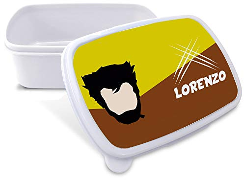LolaPix Caja merienda infantil. Regalos personalizados. Caja merienda con nombre. Apta para microondas y libre de BPA, filatos y metales pesados. Varios diseños. LOBEZNO