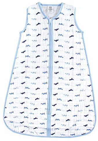 Luvable Friends Unisex Baby Sleeveless Muslin Cotton Sleeping Bag, Sack, Blanket, Airplanes Muslin, 0-6 Months
