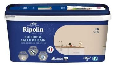 RIPOLIN - Pintura interior para cocina y baño (2 L), color lino