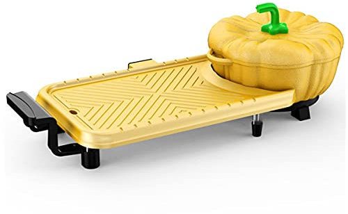 HIZQ Hot Pot Griller Un Pot Plancha Électrique Barbecue De Table Électrique Anti-Adhésive, Poêle À Frire Pour Barbecue Multifonction À Double Usage