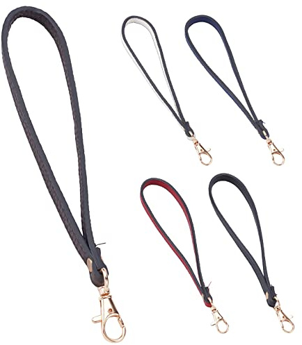 PandaHall 5 Strands Hands-Free Wristlet Strap 5 Farben PU Leder Taschengurt Schlüsselanhänger Halter Mit Drehverschluss Für Portemonnaie Clutch Handtasche Schlüsselanhänger Schlüsselband