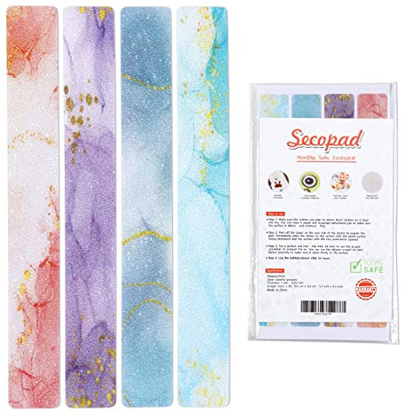 Secopad Anti Slip Colorful Shower Strips 24 PCS Bathtub Strips Adhesive Decals for Bath Tub Shower Stairs Ladders
