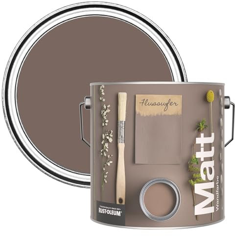 Rust-Oleum ultra strapazierfähige, extra deckende, abwaschbare, braun matte Wandfarbe - Flussufer 2,5 Litres