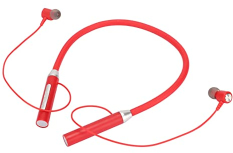 ASHATA Écouteurs de Cou BT 5.2, écouteurs Magnétiques sans Fil, écouteurs de Sport Stéréo Ergonomiques Améliorés étanches IPX5 avec Boutons Multifonctions pour l'exercice (Rouge)