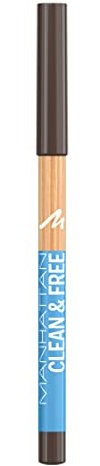Manhattan Clean & FreeTM Eyeliner Pencil, cleaner und veganer Eyeliner-Stift, Fb. 002 Pecan Brown