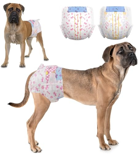 Dono Katzenwindeln, 48 Stück, Hundewindeln für Hündinnen Mit Nässeindikator, Hundehosen für Inkontinenz, Hitze, Periode, Reizharn, L