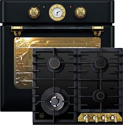 Kaiser Set de cuisinières Autark EH 6432 BE+ KCG 6335 EM, four encastrable rétro, électrique, autonome, 68 l, tournebroche, 10 fonctions + plaque de cuisson à gaz 60 cm, ivoire, cuisinière encastrable