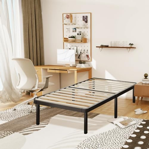 BOLLI - Sommier 90x190cm avec 6 Pieds Lit avec Sommier à Lattes pour Adulte 14 Lattes Résistant et Confortable Montage Rapide et Facile (Sommier 90x190-6pieds) L-Lit-A