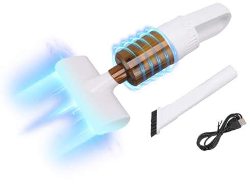 Topyond Portable sans Fil,Aspirateur à Main sans Fil Rechargeable USB pour Voiture Et Maison,Aspirateur De Matelas,Puissant Anti-acariens Et Nettoyeur De Poils d'animaux(Blanc)