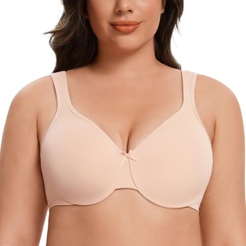 MELENECA Minimizer-BH för dam – stora storlekar, med bygel · Sömlös · Ovadderad · Bekväm · Full täckning Beige 80E
