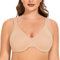 MELENECA Women's Plus Size Full Coverage Underwire Seamless Non Padded Minimizer Bra Beige 36DD