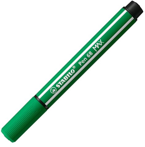 Stabilo Pen 68 Max Felt Tip Pen with Thick Chisel Point Emerald Green