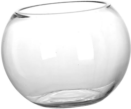 TOPBATHY Fischglas Aquarium Goldfischglas Klare Glaskugelvase Kristallglas Kugelaquarium 18cm Runde Glasvase Schreibtisch Tischaquarium Dekoration für Haus Büro als Fischglas