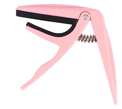 BESTonZON Professional Ukulele Capo Single-handed Fast Adjustment Zinc Alloy for Acoustic Ukulele Tuning (pink)