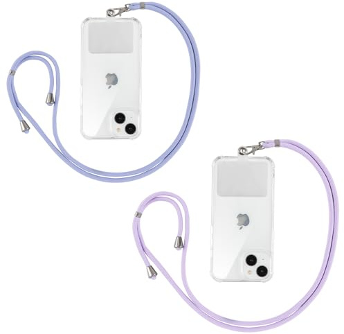 Yoedge Universelle Lanières de Téléphone en Bandoulière avec Patch, Adjustable Réglable Amovible en Nylon Pendentifs Collier de Longe Porte-clés Cordon pour Plupart de Téléphones Intelligents