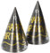 Folat 25054 Decoration Party Anniversaire Noir Or Argent Chapeaus de fête-Happy Birthday-Shining Glam-6 pièces
