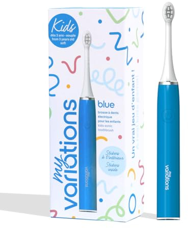 My Variations ® - Spazzolino da denti elettrico per bambini - Tecnologia sonica - 1 mese di autonomia - Ricaricabile - Consigliato dai dentisti - 2 modalità - Timer 2 min integrato - 3-12 anni - Blu