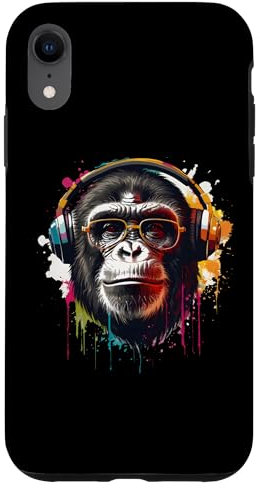 iPhone XR DJ Monkey with Headphones Techno Rave Disco Disk Jockey DJ Case
