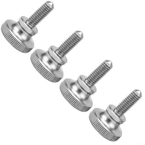 Paquete de 4 tornillos para M3 GB834 de acero inoxidable, cabeza moleteada, apriete a mano (para M3 x 5)