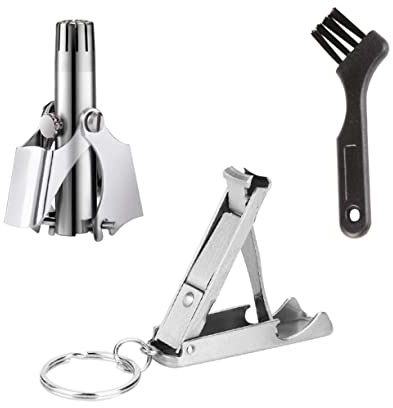 HAPINARY Praktisches Edelstahl Nasenhaarschneider Satz mit Schmerzfreiem Trimmen und Waschbarem Design Inklusive Kleiner Reinigungsbürste für Präzise Nasenhaarschneidung