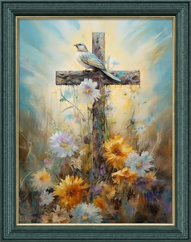 Kreuz Stickerei Kit 11ct 3 Stück - Vordruck Stickerei Leinwand Nadel Vollständige Reihe Erwachsene oder Kinder Anfänger Kit - Vogel und Kreuz 33x43cm