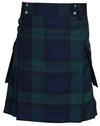 Kilt tradizionale scozzese scozzese da uomo gonne a pieghe vintage gotico kilt vintage medievale steampunk cargo gonna a pieghe Utility punk quadri gonne costume di