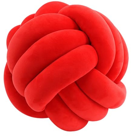 GYCS Cuscino A Sfera Nodo Cuscino per Lancio A Palla Annodata Ultra Morbida Compagna Decorativa Decorativa A Mano Intrecciata A Mano Divano Cuscino di Divano di Divani,Rosso,22cm