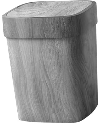 ANDRESLAD Pattumiera con Coperchio a Bilanciere in Design Vintage per Cucina Bagno e Soggiorno – Bidone Spazzatura Antiodore, Facile da Pulire, Capacità Media