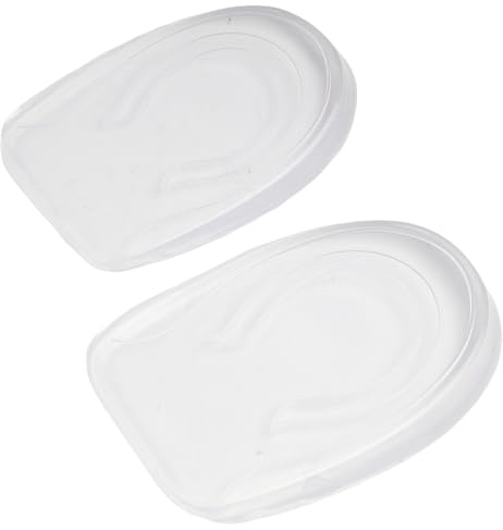 Annlpoy 2 Stück / 1 Paar fersenpolster fersensporn bandage Gel-Fersenkissen für Schuhe, Transparentes Silikon-Fersenkissen, Schuherhöhung 1cm, Komfort Einlegesohlen für Damen und Herren