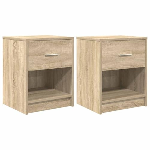 vidaXL Nachttische 2 STK. mit Schublade Sonoma-Eiche 40x34x50 cm