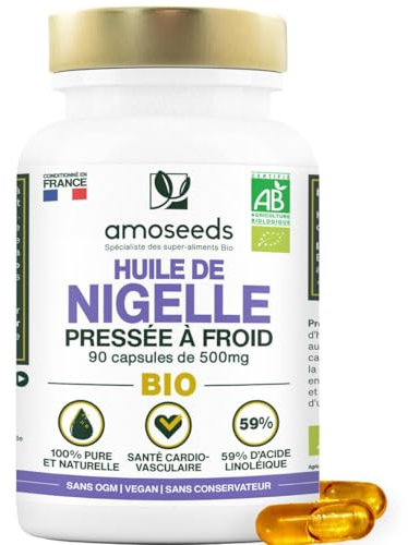 Schwarzkümmelöl BIO | 1.500 mg reines Schwarzkümmelöl | Kaltgepresst | 59% Linolsäure | 90 pflanzliche Kapseln, vegan | Spitzenqualität