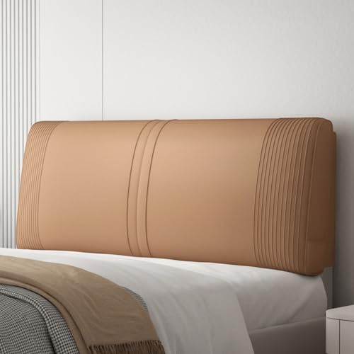 Gepolstertes Kopfteil aus Kunstleder für King-Size-Bett, wasserdicht, rechteckig, Wandkissen mit großer Rückenlehne, einfarbig, braun, Tagesbett, Schlafzimmer, Nackenrolle, 200,7 cm