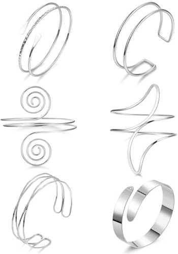 Tressora Juego de 6 brazaletes para el brazo boho de bobina, personalizables, minimalistas (3)