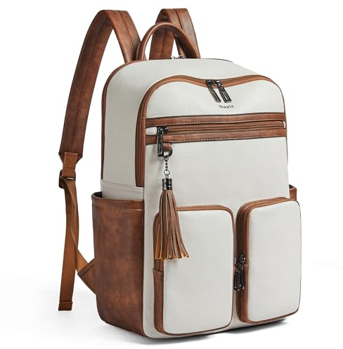 Shrrie zaino laptop 16 pollici per donne, vegan cuoio viaggio zaino tasca lavoro Ideale per lavoro, business, viaggi, college e uso quotidiano. Adatto a insegnanti e infermiere
