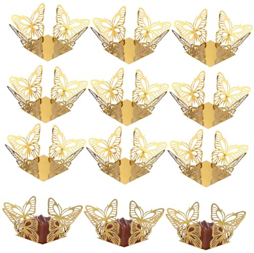 Veemoon 50 Pezzi Pirottini Quadrati per Cupcake in Carta, Involucri Creativi per Cioccolatini Confezione Sicura per Feste e Matrimoni
