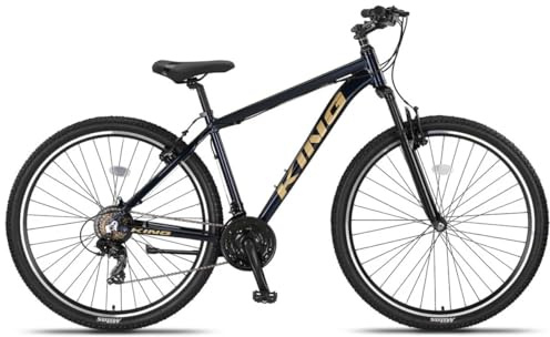 DEPORBIKES Bicicleta montaña Adulto 29 Pulgadas | Cuadro de Aluminio + 21 Velocidades Shimano + Suspensión Delantera con Bloqueo + Frenos V-Break | Bicicleta montaña Segura y Resistente